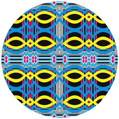 Yellow And Blue Ovals                                  Wooden Puzzle Round