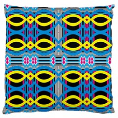 Yellow And Blue Ovals                                    Standard Flano Cushion Case (two Sides) by LalyLauraFLM