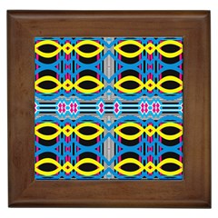 Yellow And Blue Ovals                                     Framed Tile by LalyLauraFLM