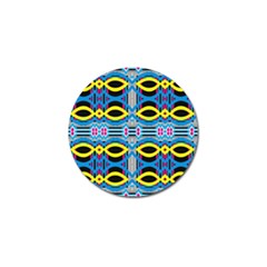 Yellow And Blue Ovals                                     Golf Ball Marker by LalyLauraFLM