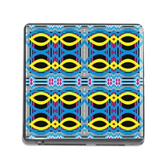 Yellow And Blue Ovals                                     Memory Card Reader (square) by LalyLauraFLM