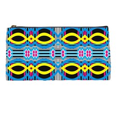 Yellow And Blue Ovals                                    Pencil Case by LalyLauraFLM