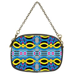 Yellow And Blue Ovals                                     Chain Purse (two Sides) by LalyLauraFLM