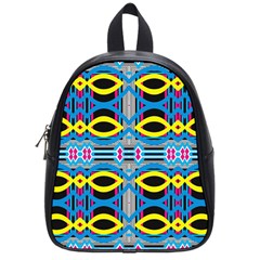 Yellow And Blue Ovals                                     School Bag (small) by LalyLauraFLM