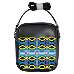 Yellow And Blue Ovals                                     Girls Sling Bag by LalyLauraFLM