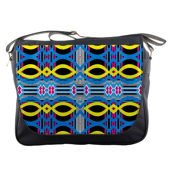 Yellow and blue ovals                                     Messenger Bag