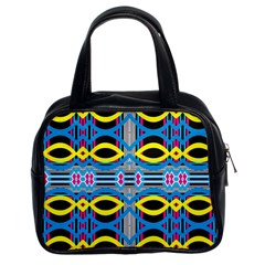 Yellow And Blue Ovals                                     Classic Handbag (two Sides) by LalyLauraFLM