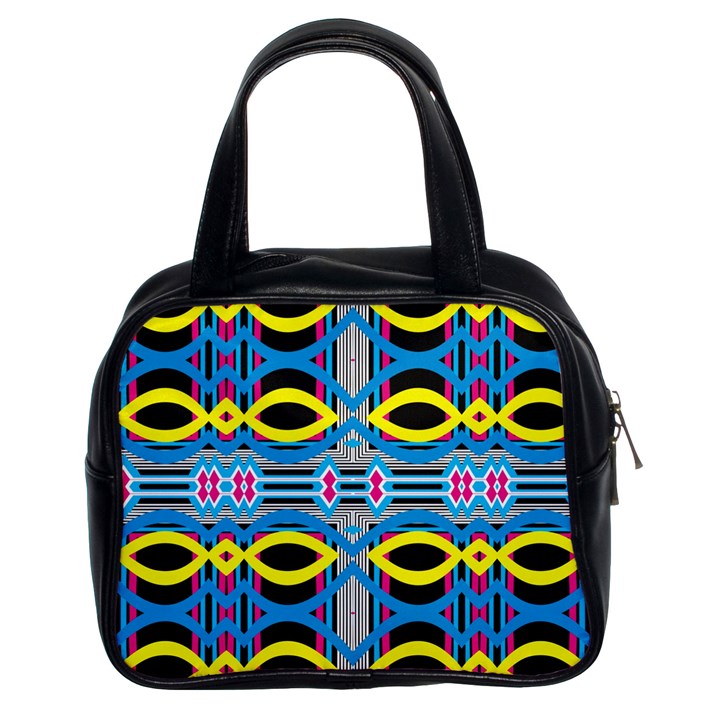 Yellow and blue ovals                                     Classic Handbag (Two Sides)