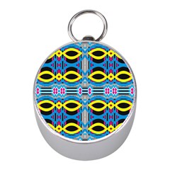 Yellow And Blue Ovals                                     Silver Compass (mini) by LalyLauraFLM