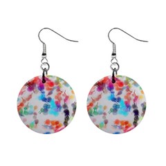 Paint Splashes Canvas                                      1  Button Earrings by LalyLauraFLM