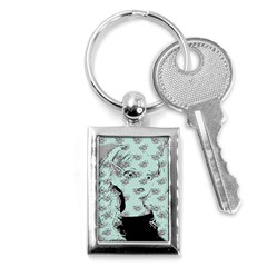 Wide Eyed Girl Key Chain (rectangle) by snowwhitegirl