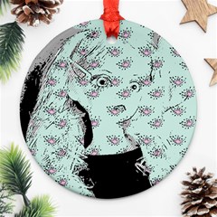 Wide Eyed Girl Round Ornament (two Sides) by snowwhitegirl