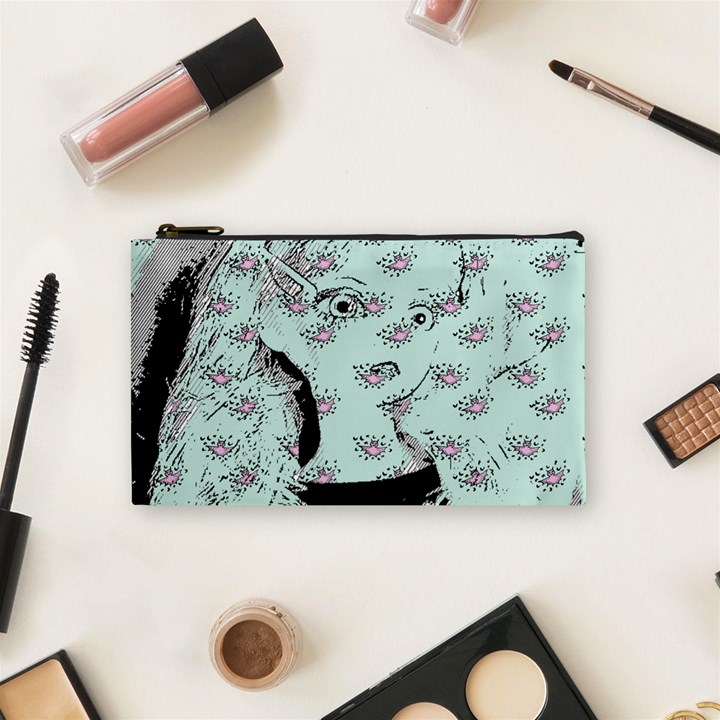 Wide Eyed Girl Cosmetic Bag (Small)