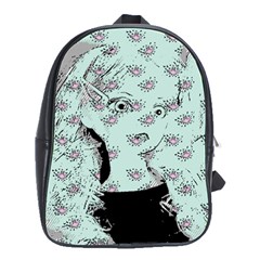 Wide Eyed Girl School Bag (large) by snowwhitegirl