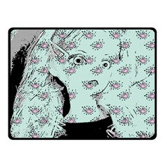 Wide Eyed Girl Fleece Blanket (small) by snowwhitegirl