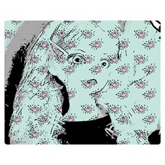 Wide Eyed Girl Double Sided Flano Blanket (medium)  by snowwhitegirl