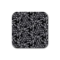 Fabric Pattern Flower Rubber Square Coaster (4 Pack)  by Bajindul