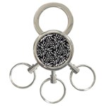 Fabric Pattern Flower 3-Ring Key Chain Front