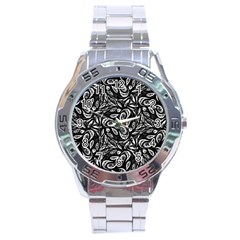 Fabric Pattern Flower Stainless Steel Analogue Watch by Bajindul