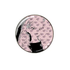 Wide Eyed Girl Pink Hat Clip Ball Marker by snowwhitegirl