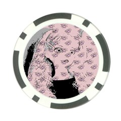 Wide Eyed Girl Pink Poker Chip Card Guard by snowwhitegirl