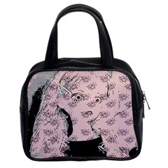 Wide Eyed Girl Pink Classic Handbag (two Sides) by snowwhitegirl