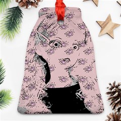 Wide Eyed Girl Pink Bell Ornament (two Sides) by snowwhitegirl