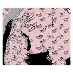 Wide Eyed Girl Pink Double Sided Flano Blanket (small)  by snowwhitegirl