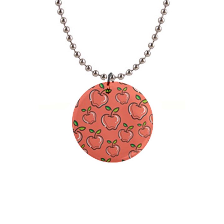 Fruit Apple 1  Button Necklace