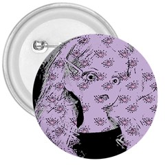 Wide Eyed Girl Lilac 3  Buttons by snowwhitegirl