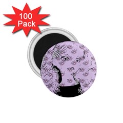 Wide Eyed Girl Lilac 1 75  Magnets (100 Pack)  by snowwhitegirl