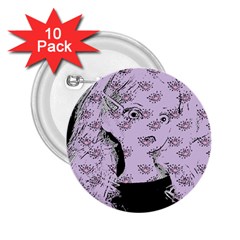 Wide Eyed Girl Lilac 2 25  Buttons (10 Pack)  by snowwhitegirl