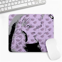 Wide Eyed Girl Lilac Large Mousepads by snowwhitegirl