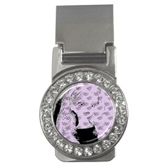 Wide Eyed Girl Lilac Money Clips (cz)  by snowwhitegirl