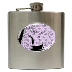 Wide Eyed Girl Lilac Hip Flask (6 Oz) by snowwhitegirl