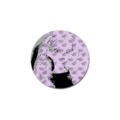 Wide Eyed Girl Lilac Golf Ball Marker by snowwhitegirl