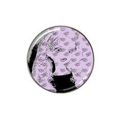 Wide Eyed Girl Lilac Hat Clip Ball Marker by snowwhitegirl