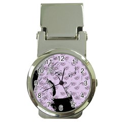 Wide Eyed Girl Lilac Money Clip Watches by snowwhitegirl