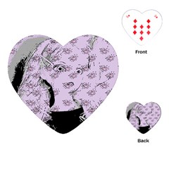 Wide Eyed Girl Lilac Playing Cards Single Design (heart) by snowwhitegirl