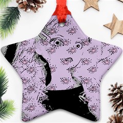 Wide Eyed Girl Lilac Star Ornament (two Sides) by snowwhitegirl