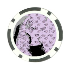 Wide Eyed Girl Lilac Poker Chip Card Guard by snowwhitegirl