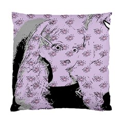 Wide Eyed Girl Lilac Standard Cushion Case (one Side) by snowwhitegirl