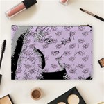 Wide Eyed Girl Lilac Cosmetic Bag (Large) Back