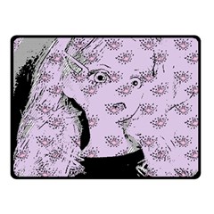 Wide Eyed Girl Lilac Fleece Blanket (small) by snowwhitegirl