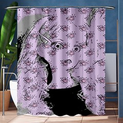 Wide Eyed Girl Lilac Shower Curtain 60  X 72  (medium)  by snowwhitegirl