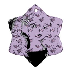 Wide Eyed Girl Lilac Ornament (snowflake)