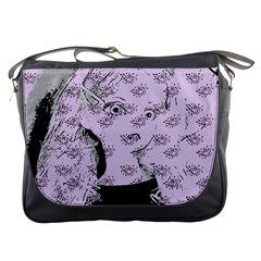 Wide Eyed Girl Lilac Messenger Bag by snowwhitegirl