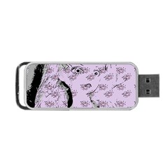 Wide Eyed Girl Lilac Portable Usb Flash (two Sides) by snowwhitegirl