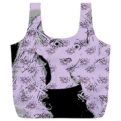 Wide Eyed Girl Lilac Full Print Recycle Bag (xl) by snowwhitegirl