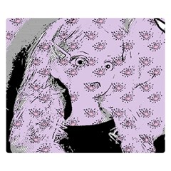 Wide Eyed Girl Lilac Double Sided Flano Blanket (small)  by snowwhitegirl